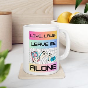 Funny Gamer Mug: 80s Retro Slogan, Colorful Coffee Cup