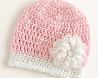 Sweet Blossom Baby Hat Crochet Pattern | Easy Baby Beanie PDF | Newborn Hat Pattern | Flower Crochet Hat | Beginner Friendly