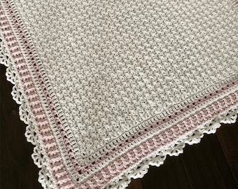 Crochet Baby Blanket Pattern, Crochet Pattern, DIY Gift, Personalised Gift idea, Baby Blanket with Lace Edging