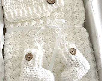 Crochet Baby Blanket Pattern, Baby Blanket Crochet Pattern, Crochet Baby Hat Pattern, Crochet baby Layette Pattern, Crochet Baby Patterns