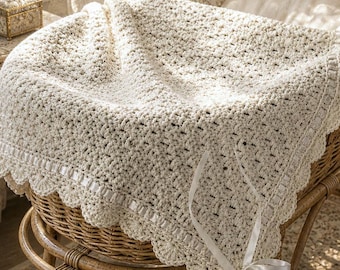 Crochet Baby Blanket Pattern PDF, Baby Shower Gift Pattern, Easy Crochet Blanket, Soft Textured Baby Blanket, Heirloom Gift