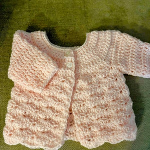 Baby Cardigan Pattern, Crochet Baby Cardigan, Baby Crochet Pattern, Baby Shower Gift Idea, Handmade Gift