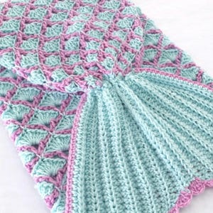 Mermaid Tail Decke Häkelanleitung PDF | Einfache Häkelanleitung | Strukturierter Muschelstich | Anfängerfreundlich | Sofort Download