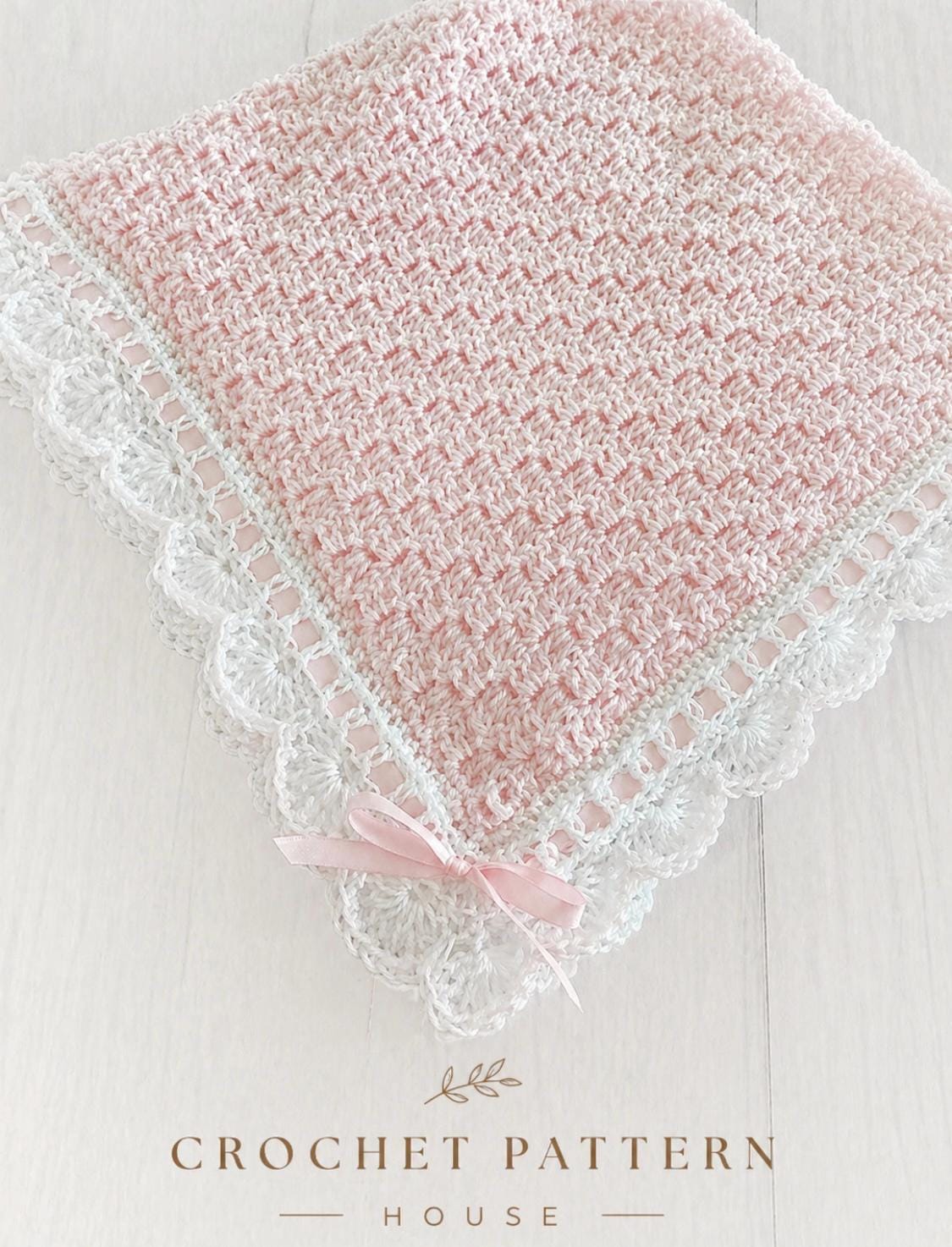 Crochet Baby Blanket Heirloom Christening Blanket Shell