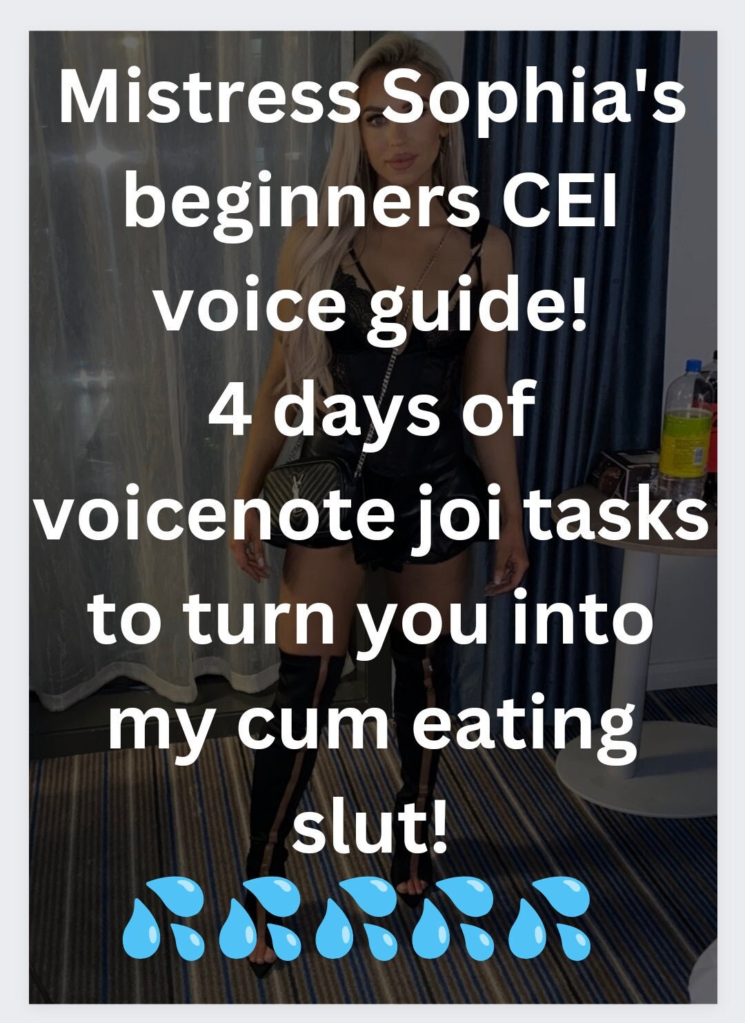 Mistress Sophia's Beginners VOICENOTE Guide to CEI. I Turn You Into a