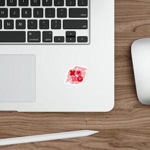 Adesivo XO XO Lips Cute para seu notebook Die Cut XO Abraços e Beijos Dia dos Namorados