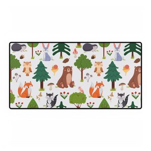 Desk Mat Deskpad Cute Forest Animal XL Gaming Mouse Pad Large Mousepad , Keyboard Mouse Mat Desk Pad for Work Game Office Home