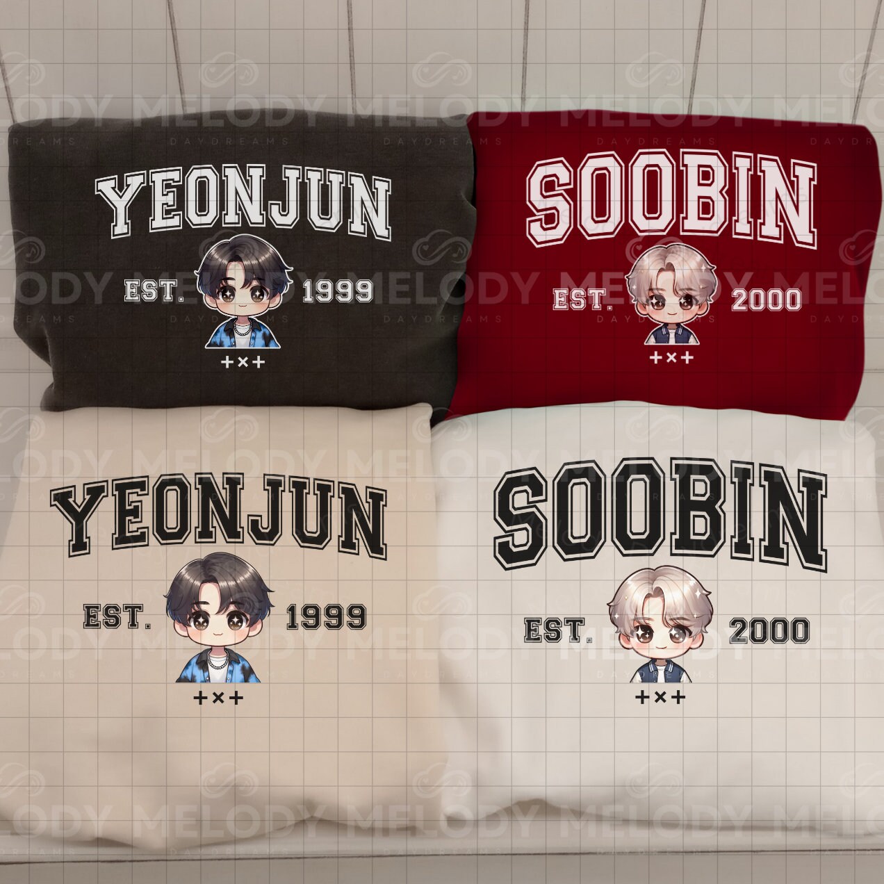TXT T シャツ ⸝⸝⸝⸝◟̆◞̆♡ Limited TXT Chibi Members Kpop Sweatshirt, Kpop Shirt, Kpop