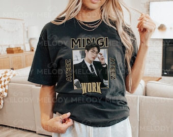 Limitowana koszulka Ateez Mingi Work Kpop | Ateez Work | Koszulka unisex w stylu vintage retro | Koszulka Ateez | Koszulka graficzna Ateez, Ateez Atiny, Crazy Form