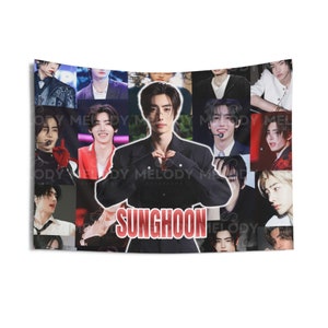 Enhypen Sunghoon Flag | Kpop Flag Banner | Engene | Enhypen Merch | Kpop Wall Decor | Kpop Gift | Dark Blood | Kpop Fan Merch | Orange Blood