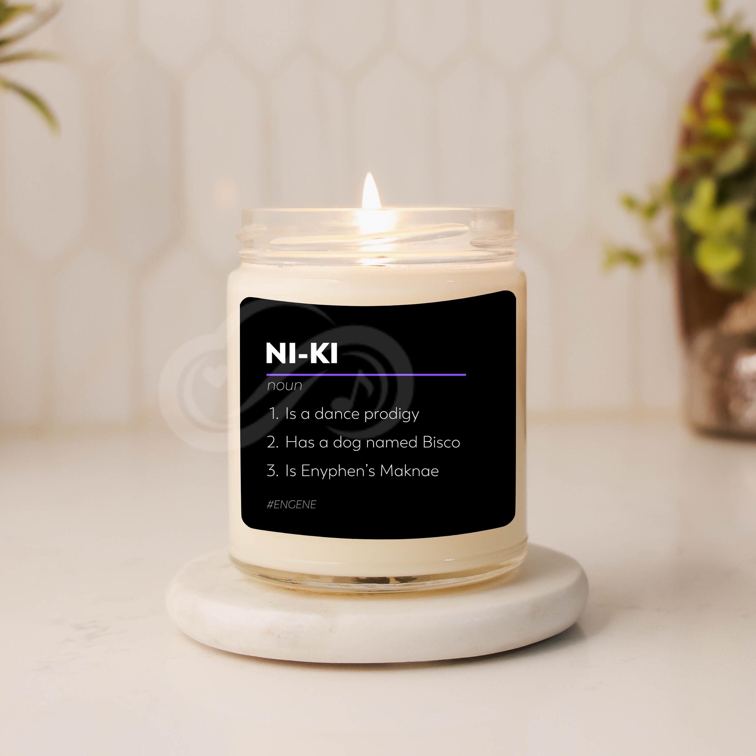 Enhypen Ni-ki Name Definition Soy Candle, Kpop Candle