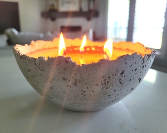 5.5 Inch Concrete Candles | Unique Candles | Scented Candles | rustic candle | Candle Gift | Handmade Candles | Custom Candles | Fall Candle