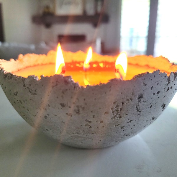 5.5 Inch Concrete Candles | Unique Candles | Scented Candles | rustic candle | Candle Gift | Handmade Candles | Custom Candles | Fall Candle