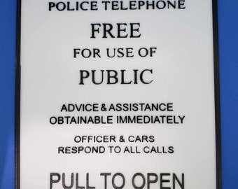 Doctor Who call box sign