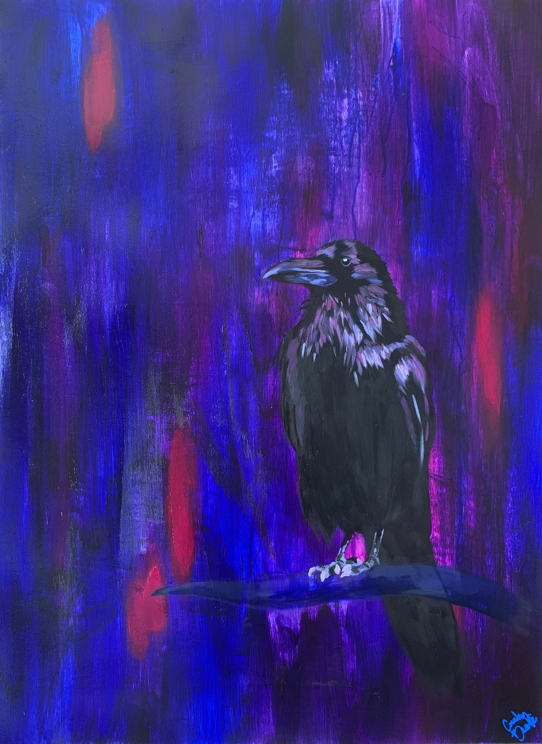 Raven Painting Original Spooky Painting Original Raven Wall Decor Il 1080xN.5273234984 Ft1n