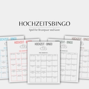 Wedding bingo, wedding game, game for bride and groom and guests, as PDF for self-printing