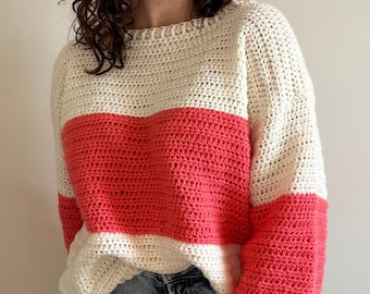 Crochet pattern 'Pink Blush Sweater' - English + Dutch