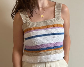 Crochet pattern 'Striped Summer Top' - Dutch + English - sizes XXS-5XL
