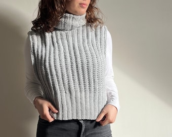 Crochet pattern Vest &quot;Cozy Gray Vest&quot; - English+Dutch