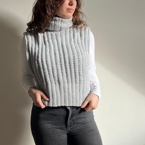 Crochet pattern Vest "Cozy Grey Vest" - English+Dutch