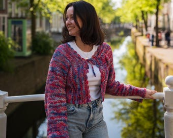Crochet pattern - Blueberry Cardigan with bow (PDF in Dutch, English, German)