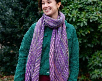 Tunisian Crochet pattern Lavender scarf (German, English & Dutch)