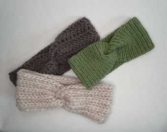 Twisted head band trio - Crochet Pattern (ear warmer, 3 patterns, PDF)