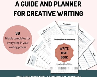 Creative writing planner - novel workbook - author journal - writing guide