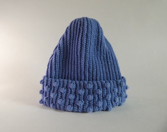 Crochet pattern - Blue Bubble Hat, knitted look