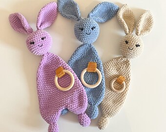 Kato Cuddly Rabbit - soft baby cuddly toy - crocheted cuddly toy
