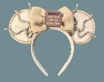 Handmade Indiana Jones Inspired Ear Headband with Bow Indiana Jones Handmade Mickey Ears, Raiders of the Lost Ark  main image 2