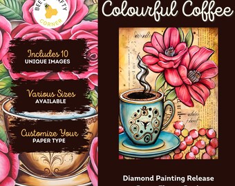 RELEASE PAPER | Colourful Coffee - Theme Pack Reusable Diamond Painting Release Paper