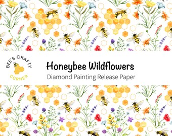 RELEASE PAPER | Honeybee Wildflowers - Reusable Patterned Diamond Painting Release Paper