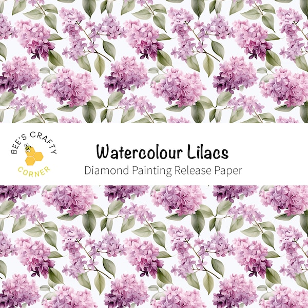 RELEASE PAPER | Watercolour Lilacs - Reusable Patterned Diamond Painting Release Paper