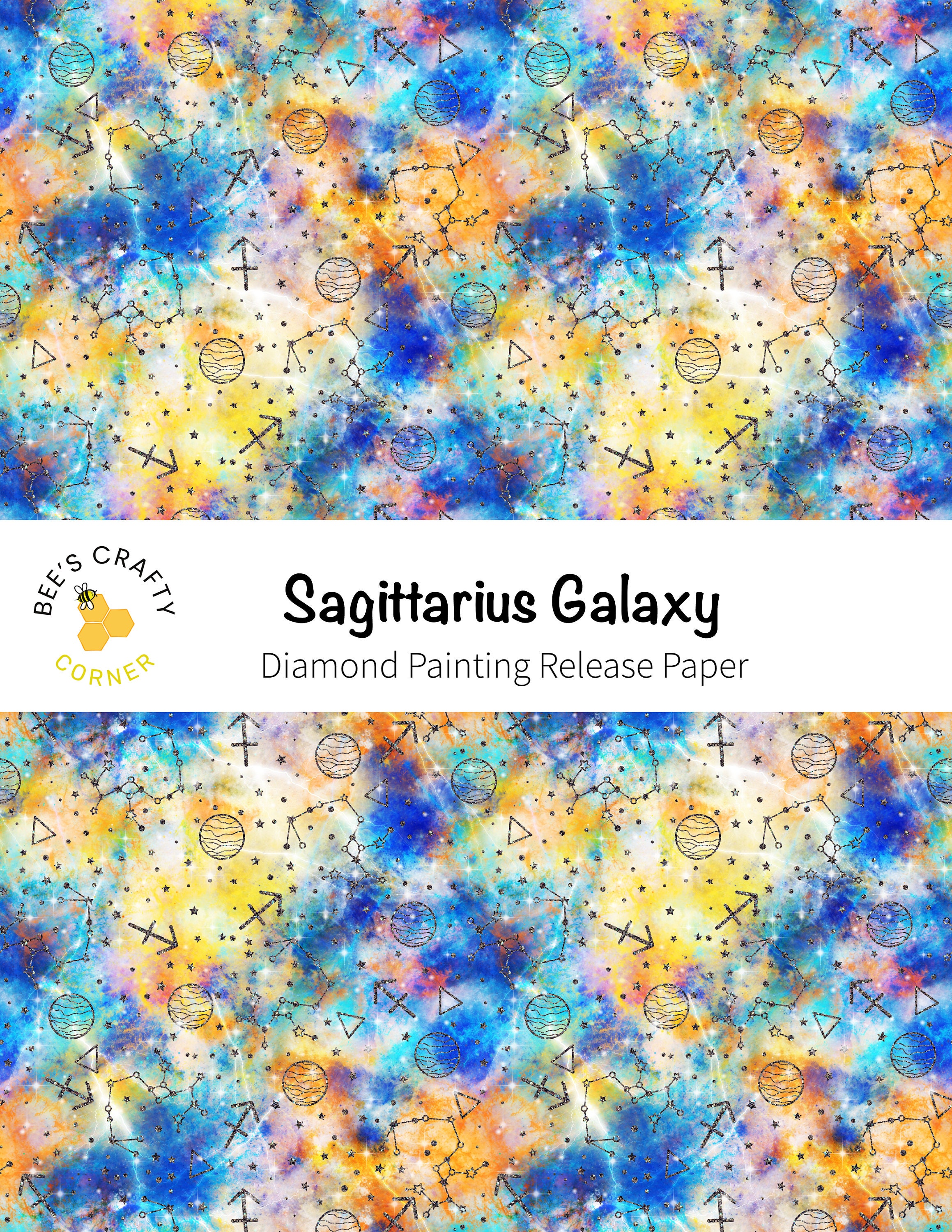 RELEASE PAPER Sagittarius Galaxy Reusable Patterned Diamond Painting  Release Paper 