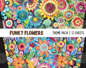 Funky Flowers - Release Paper for Diamond Painting