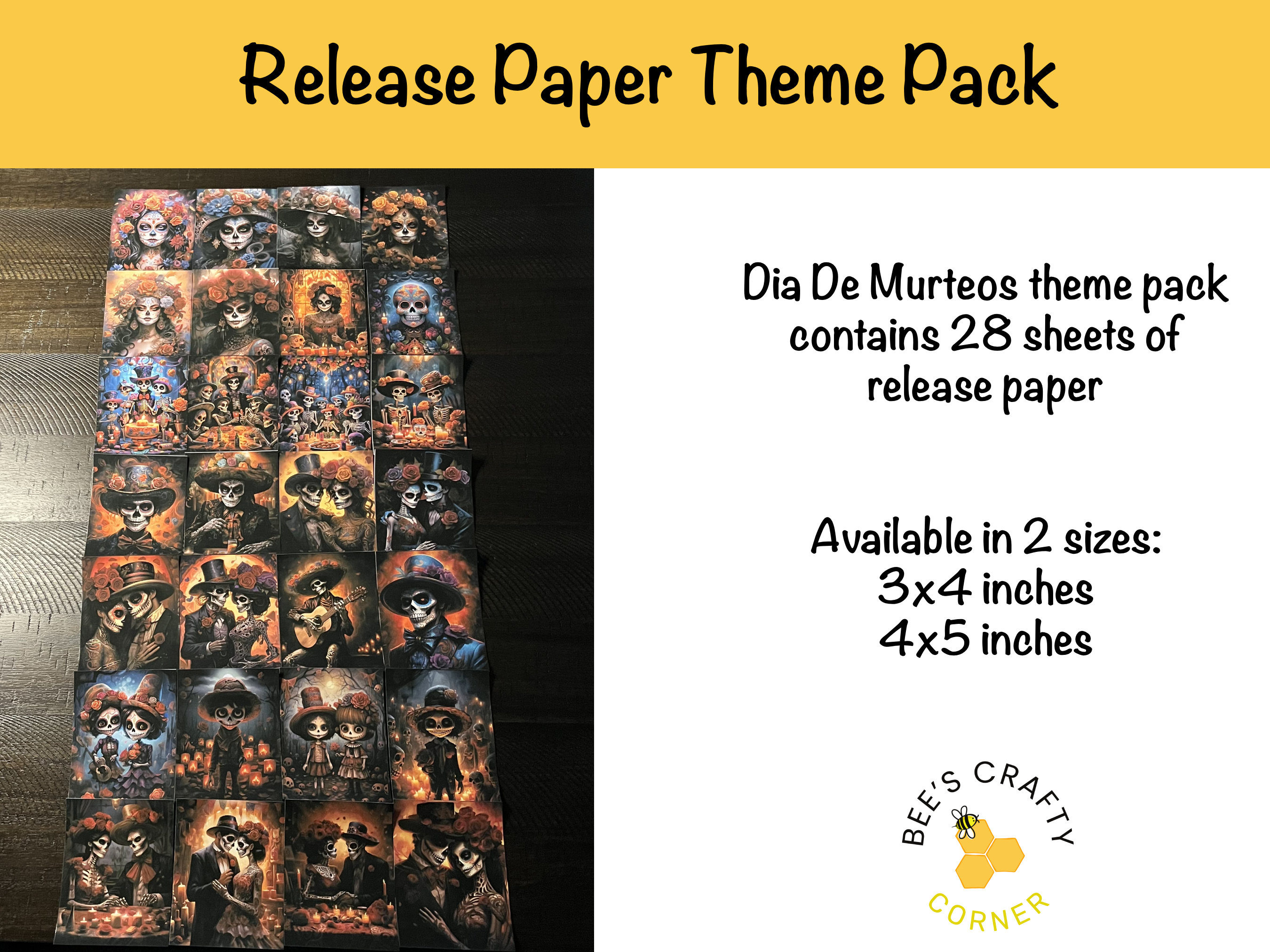 RELEASE PAPER Dia De Muertos Theme Pack Reusable Diamond Painting Release  Paper 