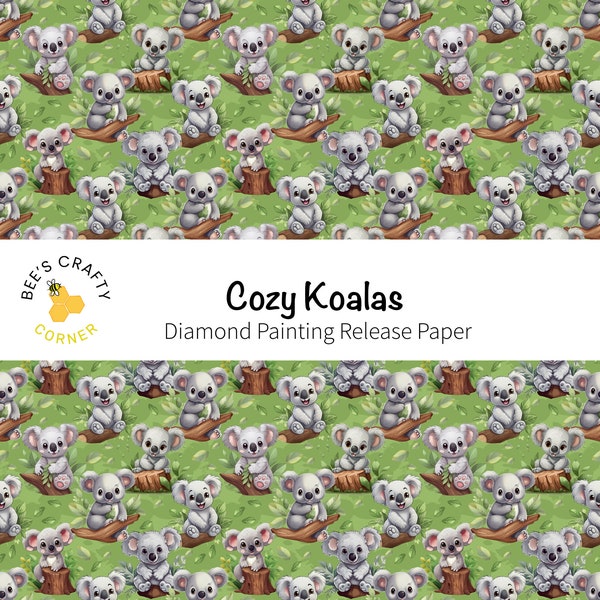 VRIJGAVEPAPIER | Cosy Koalas - Herbruikbaar Diamond Painting-releasepapier met patroon