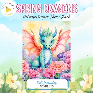 RELEASE PAPIER | Frühlingsdrachen - Themenpaket Wiederverwendbare Diamant Malerei Trennwand