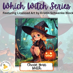 The Which Witch Series by Kristin Schwenke Block - Reusable Patterned Diamond Painting Release Paper