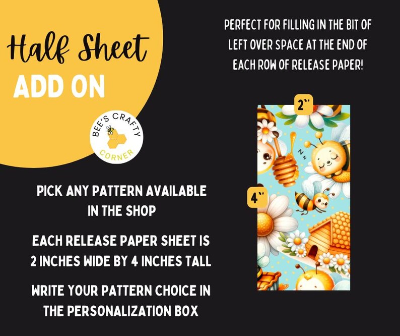 RELEASE PAPER | Half Sheet Add On - Reusable Patterned Diamond Painting Release Paper image 1