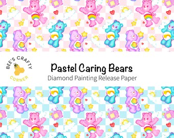 RELEASE PAPER | Pastel Caring Bears - Reusable Patterned Diamond Painting Release Paper