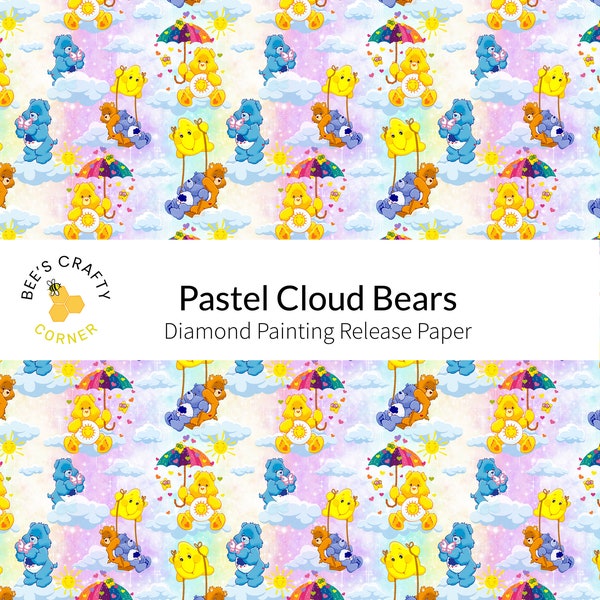 RELEASE PAPER | Pastel Cloud Bears - Reusable Patterned Diamond Painting Release Paper