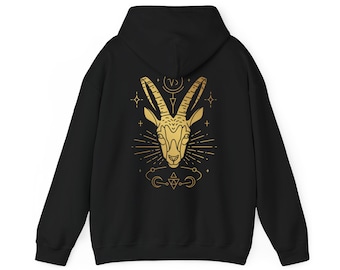 Capricorn Zodiac Illustrations Hooded Sweatshirt
