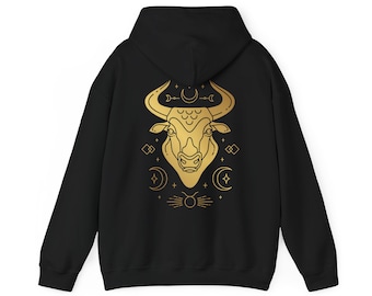 Taurus Zodiac Illustrations Hooded Sweatshirt