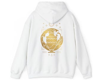 Aquarius Zodiac Illustrations Hooded Sweatshirt