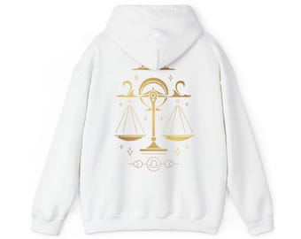 Waage Sternzeichen Illustrationen Kapuzenpullover