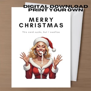 Rude Christmas Greeting Card Digital Download Printable Funny Dirty Card Boyfriend Husband Friend Inappropriate Cards Xmas Card Humour Crude
