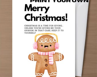 Tarjeta de felicitación navideña grosera, descarga digital, imprimible, divertida, sucia, para novia, hermana, mejor amiga, tarjetas inapropiadas, tarjeta de Navidad, humor