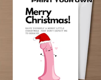 Tarjeta de felicitación navideña grosera Descarga digital Imprimible Tarjeta divertida y sucia Tarjeta para novia Mejor amiga Tarjetas inapropiadas Tarjeta de Navidad Humor grosero